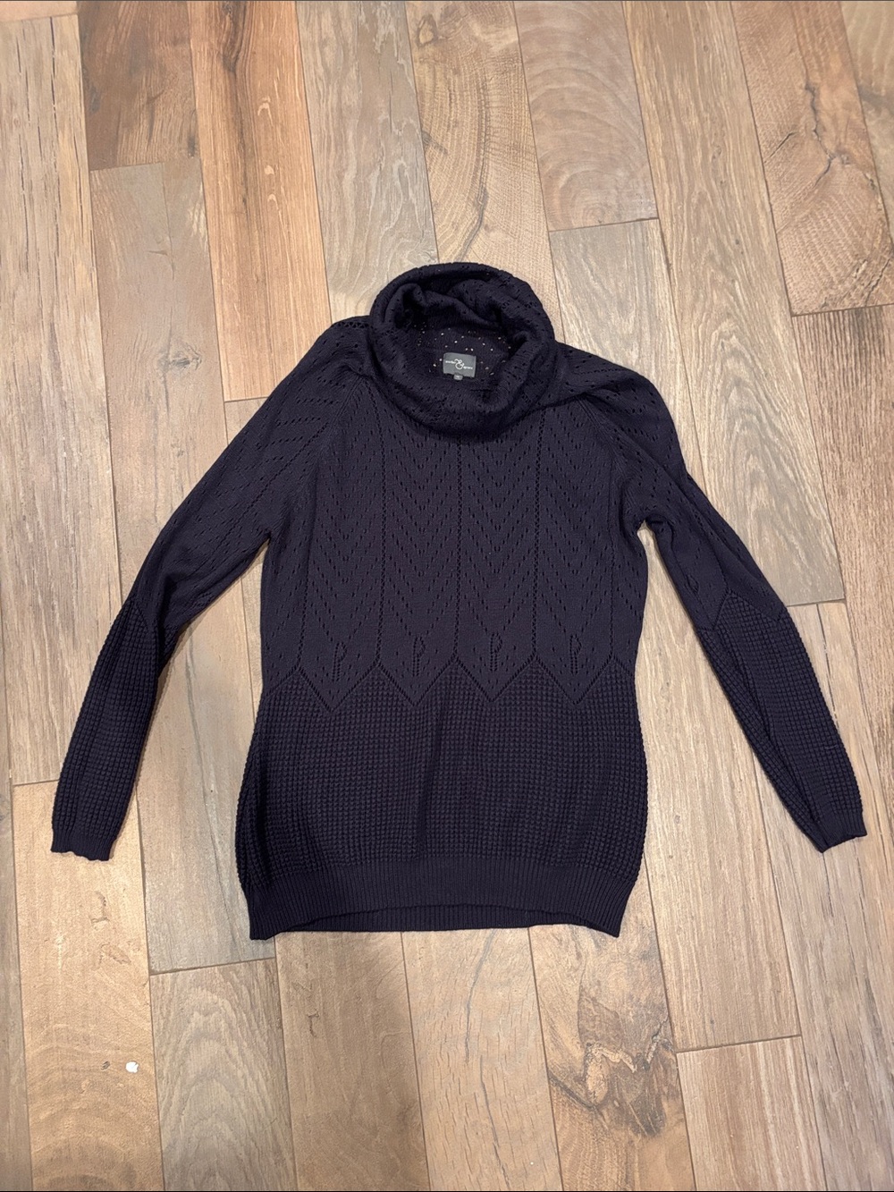 Market & Spruce Black Cowl Neck Knit Sweater